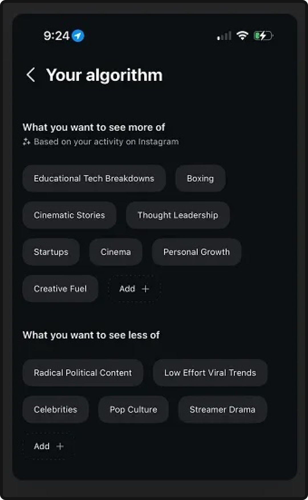Example of Threads' topic tags functionality, part of why Threads marketing works.