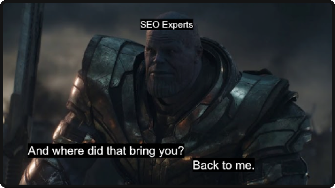 Meme explaining that with ChatGPT ads, the basics of marketing return to organic and SEO.