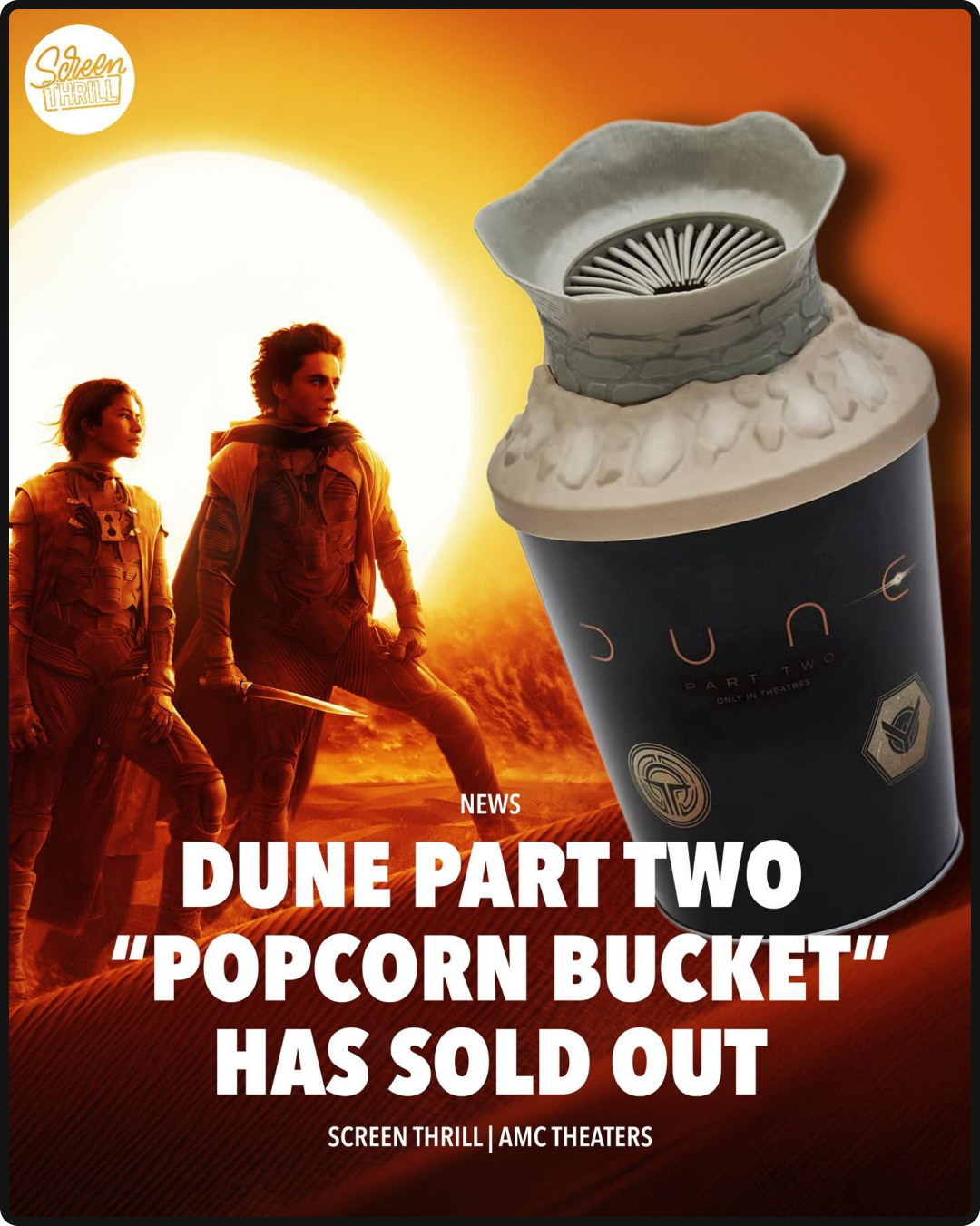 Dune analog marketing campaign featuring a limited-editing popcorn bucket for Dune.