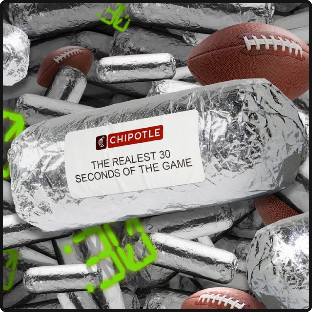 Chipotle's analog Super Bowl ad, calling out brands using AI in their ads.