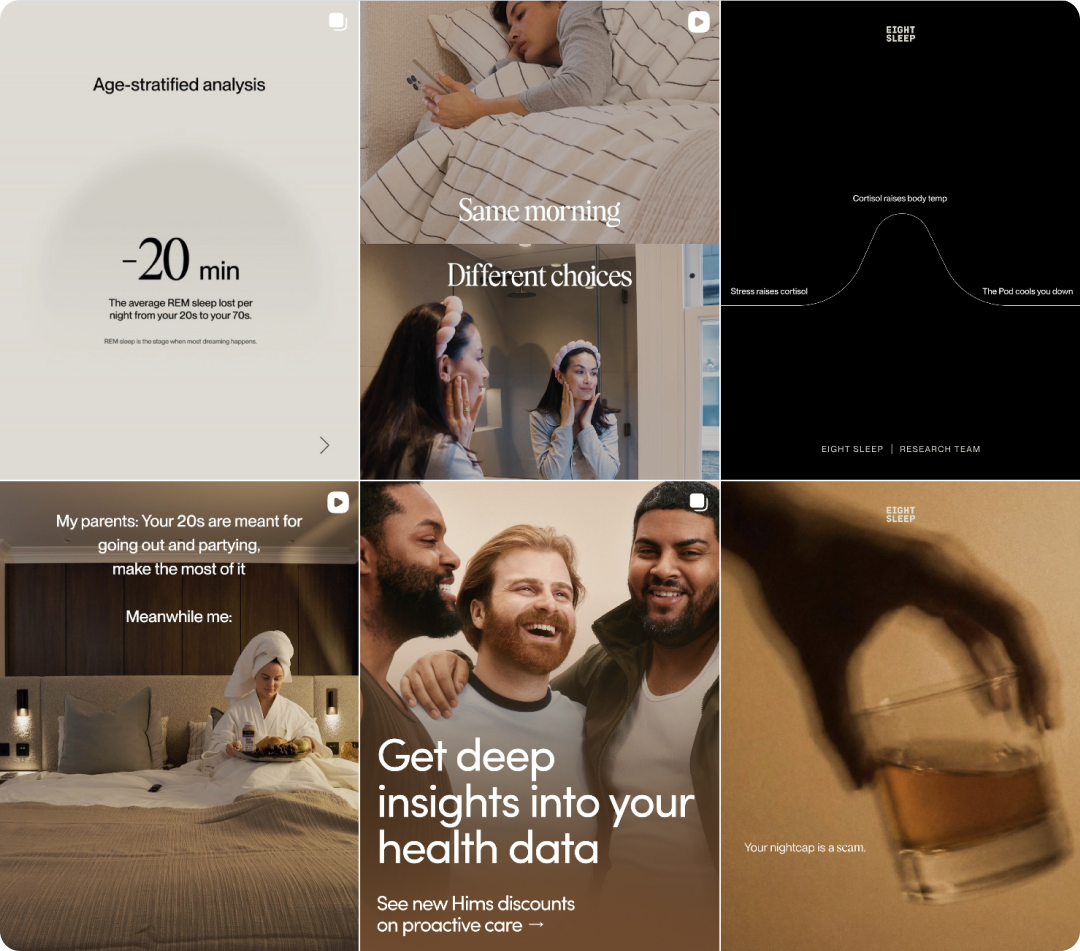 Eight Sleep Instagram account, good example of using social media as a landing page.