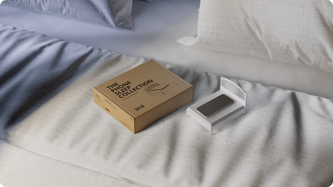 IKEA miniature smartphone bed as part of their marketing strategy.