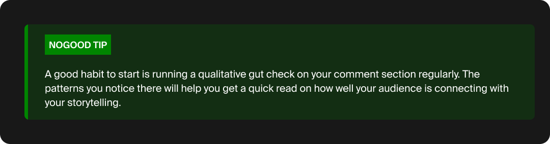 NoGood tip about running a quality assessment using your social media's comment section.